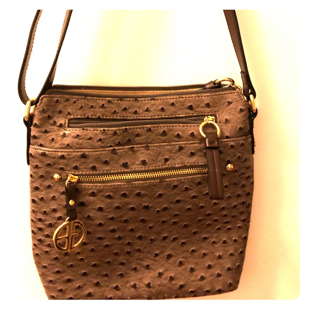 Grey textured crossbody